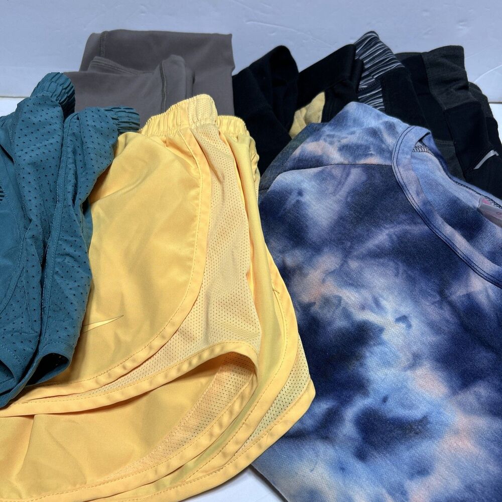 Lot of 9 Womens XS Athletic Active Wear Leggings Shorts Shirts Capris Nike